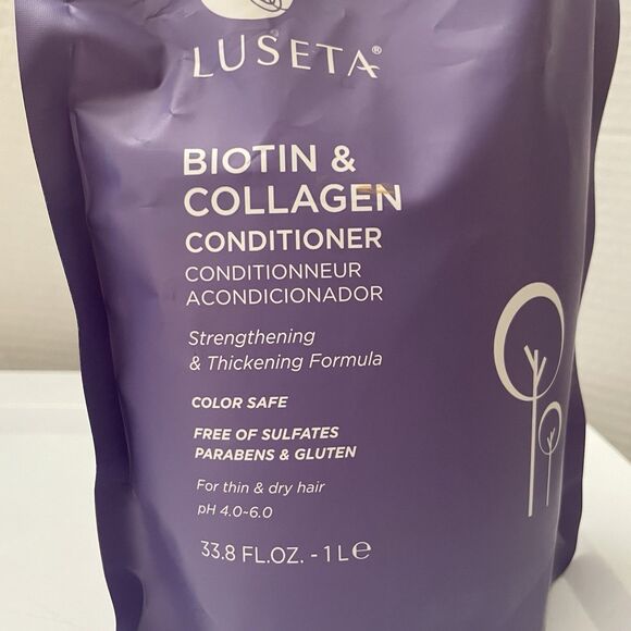 Luseta Biotin & Collagen Conditioner Eco-friendly Refill 33.8oz NEW Strength Thi - Picture 3 of 3
